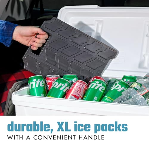 Cool Coolers by Fit & Fresh XL Slim Cooler Ice Blocks, Reusable & Long Lasting XL Ice Packs for Coolers, Slim XL Ice Packs...