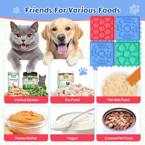 Lick Mat for Dogs & Cats Enrichment Toy Slow Feeder Puzzle for Anxiety Relief and Boredom Reducer
