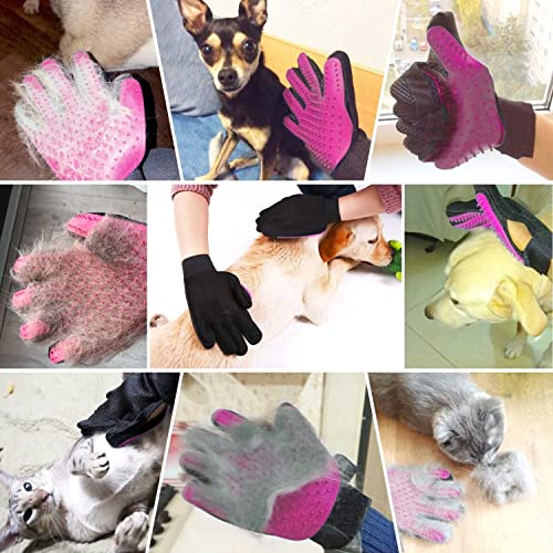 BYETOO Pet Dog Cat Grooming Glove with 261Tips,Gentle Deshedding Brush Glove,Efficient Pet Hair Remover Mitt,Massage Tool ...