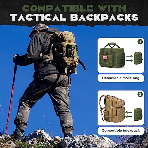 Maelstrom Tactical Lunch Box, Insulated Lunch Bag for Men, Large Leakproof Soft Cooler Bag with Detachable MOLLE Bags, Dur...