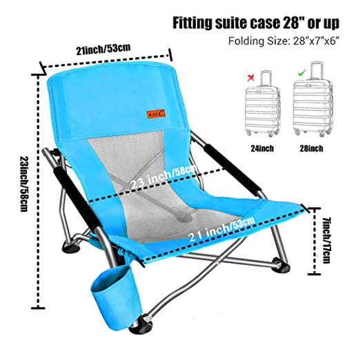Nice C Low Beach Chair, Beach Chairs for Adults 2 Pack, Sling, Folding, Portable, Concert, Kids, Boat, River, Sand Chair, ...