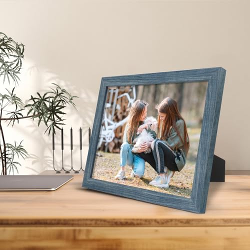 Frametory, 8.5x11 Picture Frame with Glass, Tabletop & Wall Horizontal or Vertical Display, 8 1/2 x 11 Photo Frame for Dip...