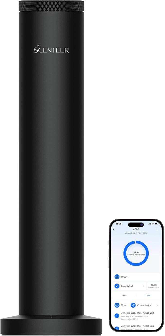 Wireless Hotel Scent Diffuser-Cordless Rechargeable Diffuser for Whole House- Scent Air Machine for Home -App Bluetooth Co...