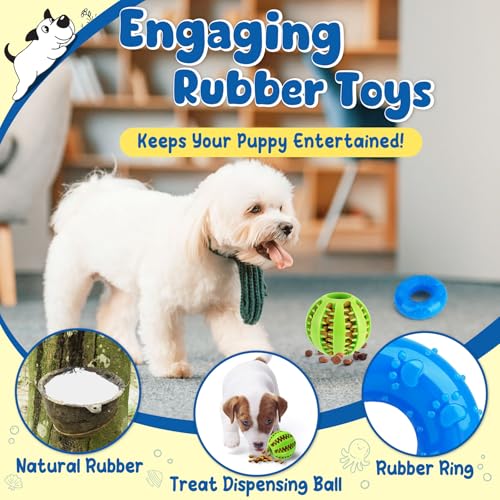 KIPRITII 9-Pack Interactive Puppy Dog Toys for Small Dogs No-Stuffing Squeaky Octopus-Shaped Toy, Cute Plush & Engaging Ch...