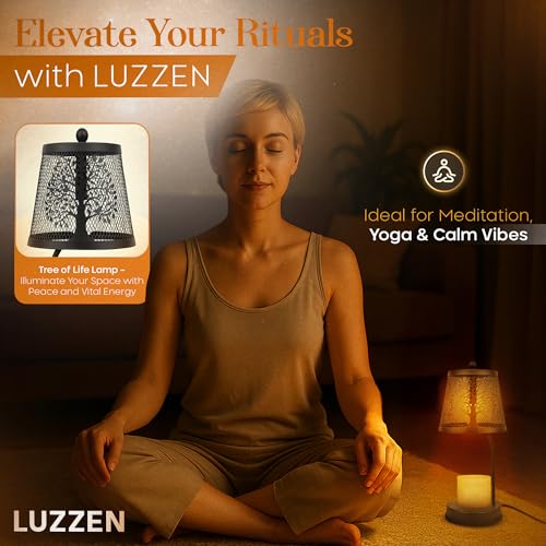 LUZZEN Farmhouse Candle Warmer Lamp Black – Large Flameless & Smokeless Candle Melter lamp with Timer & Adjustable Light,f...