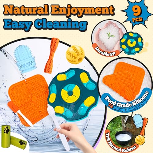 PETCARE 9 PCS Interactive Enrichment Dog Puzzle Toy Set, Mentally Stimulating Cognitive Dogs Toys for Small Medium Smart D...