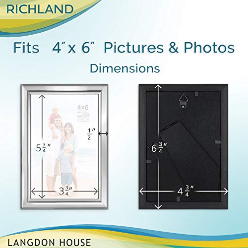 Langdon House 4x6 Silver Picture Frame - Distinguished Edging for Classic Style - Richland Collection