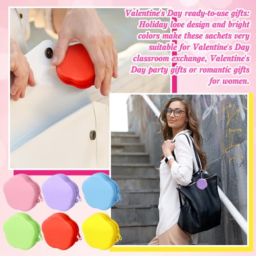 Sunnymove 24 Pack Flower Silicone Coin Purse Mini Zipper Pouch Bag, Small Change Wallet for Women Girls, Cute Party Favor ...