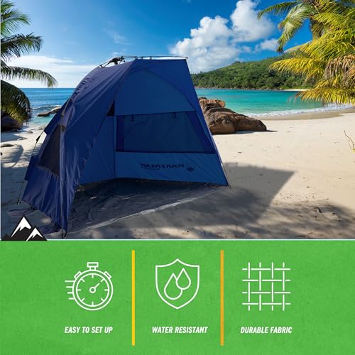 Beach Tent Sun Shelter - UPF50+ UV Protection Portable Sun Canopy for Beach Cabana - 2-3 Person Pop Up Beach Tent - Beach ...