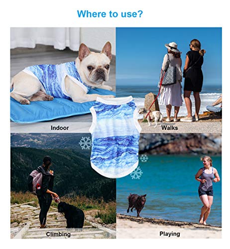 Dog Cooling Vest Shirts Breathable Cooling Jacket Anxiety Relief Sun Protection, Soft Dog Cool Coat for Small Medium Dogs ...