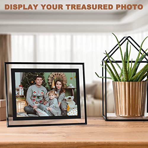 IZIDDO 4x6 Picture Frames Set of 2, Black Glass Photo Frame, Only for Tabletop Display, Gift Picture Frame, Horizontally o...