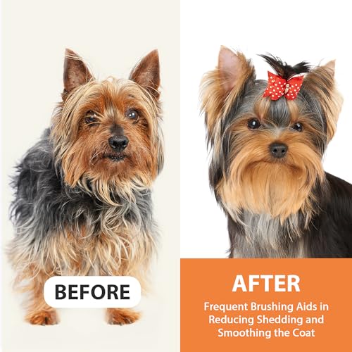 GROOMAGE Dog Brush for Long Haired Dogs, 27mm Extra Long Pin Brush for Grooming, Shedding - Beech Wood Material, Non-Slip ...