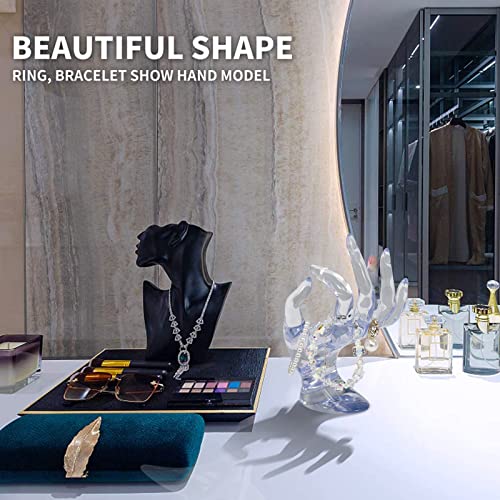 DI QIU REN Hand Form Ring Holder Jewelry Display Holder, Clear Room Decor Aesthetic Bracelet Ring Watch Stand Support Hold...