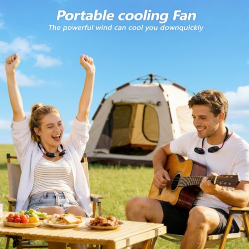 shuangjishan Neck Fan Portable Rechargeable: Personal Cooling Wearable Fan Around your Neck that Blow Cold Air for Men Wom...