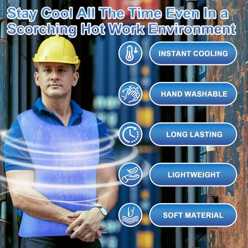 Ice Cooling Vest for Men Women - Water Activated Evaporative Cool Vest - PVA Adjustable Lightweight Reusable Cooler Clothi...