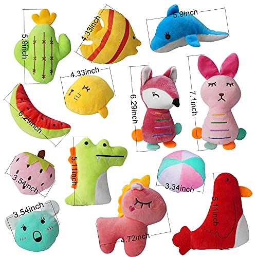 YUNKINGDOM 27 Pack Puppy Squeaky Toy,Different Designs Squeakers Pet Toys,Cute Bulk Plush Dog Toys,Small Dog