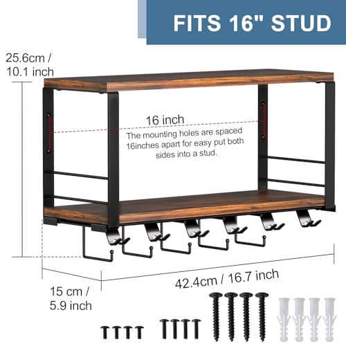 TJ.MOREE 2 Tier Floating Shelf Compatible with Tonal Accessories, T-Bracket Lock Adapters Hanger, Wall Mount Home Gym Stor...