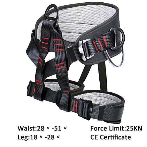 Ttechouter Adjustable Thickness Climbing Harness Half Body Harnesses for Fire Rescuing Caving Rock Climbing Rappelling Tre...