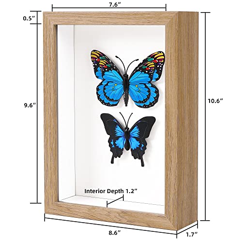 KAPIX Shadow Box 8x10 Picture Frame with HD Plexiglass Deep Wood Memory Box Display case for Collections,Ticket,Memorabili...