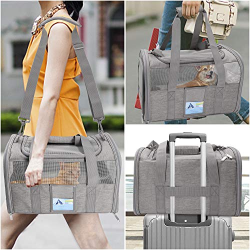 Refrze Cat Carrier for Large Cats 20 lbs, Medium Cat Under 25 lbs, Dog Carriers for Small Dogs, Soft Travel Pet Carrier fo...