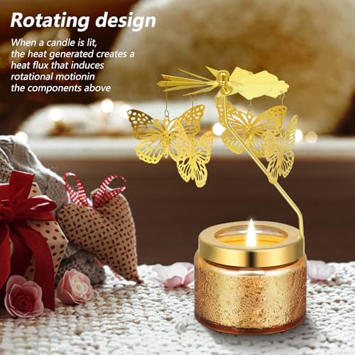 Kunrsug Butterfly Rotating Scented Candles Gift Set for Birthdays, Christmas, Thanksgiving, or As A Unique Present for You...