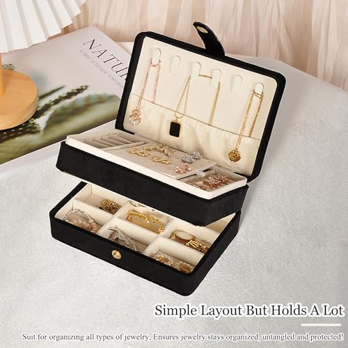 MODENGKONGJIAN Jewelry Organizer Box, 2-Layer Large Jewelry Storage Case, Portable Travel Jewelrys Display Holder for Earr...