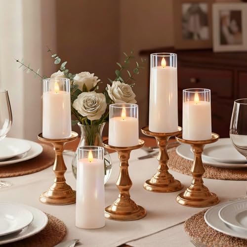 Raycare Flameless Candles Battery Operated with Remote Timer, Acrylic Flickering LED Pillar Candle for Valentine's Day, Ho...