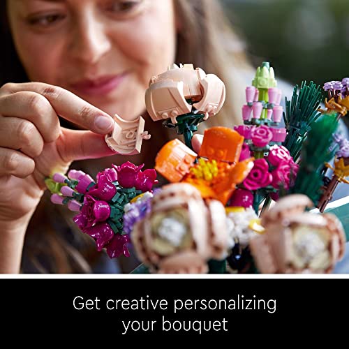 LEGO Botanicals Flower Bouquet Building Set - Artificial Flowers for Decoration for Home and Display, Ages 18+ - Small Fak...