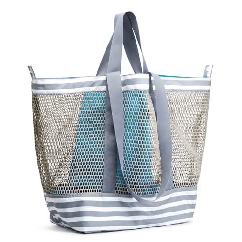G4Free Mesh Beach Bags for Women Men Extra Large Packable Beach Tote Bag Reversible Travel Pool Shopping