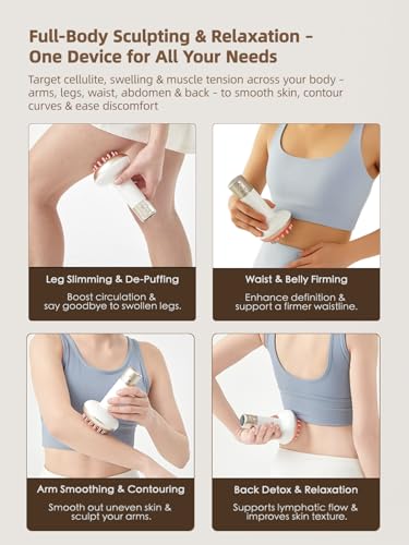 Yuonry Lymphatic Drainage Massager & Anti Cellulite Massage Tool, Reduce Stretch Marks & Cellulite, for Legs, Arms & Bell...
