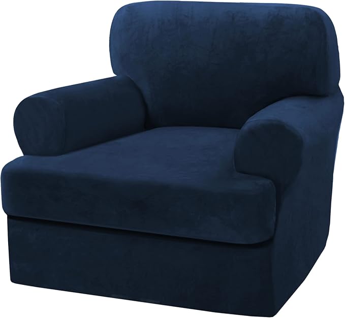 H.VERSAILTEX Sofa Cover 2 Piece T Cushion Armchair Slipcovers Thick Velvet Couch Cover Furniture Protector Stretch T Cushi...