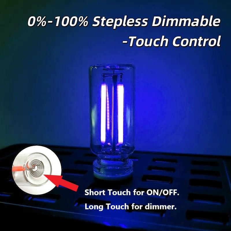 Dimmable Blue USB Touch Control Led Lights for Car, Glass Truck Led Lights Interior, Cute Retro Led Night Light Ambient Li...