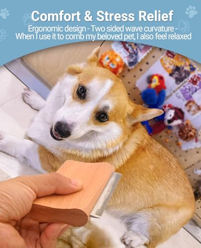 Dog Brush for Shedding | Pet Hair Removal Tool, Cat Grooming Supplies, Deshedding Dog Brush | Combs for cleaning & groomin...