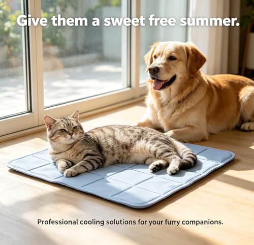 ZeQi Gel-Filled Cooling Mats for Cats Dogs Pets, Water-Proof Surface, Summer Dog Cool Mat, Cooling Cat Bed, Cool Mat, Ice ...
