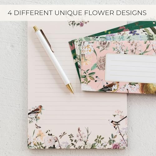 Beautiful Stationery Set with Envelopes - Premium-Quality, No-Bleed Lined Letter Writing Paper with Elegant Floral Designs...