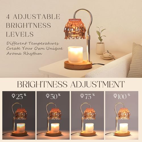 SnowBB Flower Candle Warmer Lamp, Timer Dimmer, Adjustable Height, Birthday Gift for Women Mom Friend Sister, House Warmin...