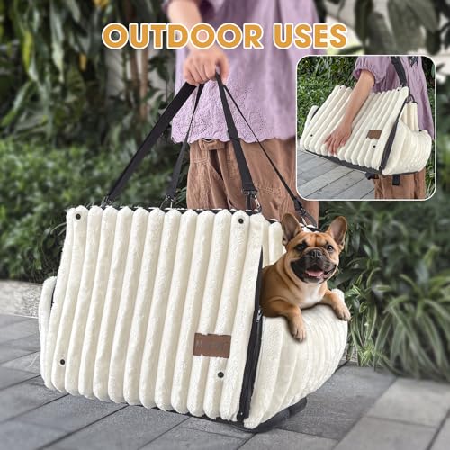 MIXJOY 6-in-1 Dog Car Seat for Small/Medium Dogs up to 25 lbs, Multi-Functional Dog Carrier for Car with Detachable Washab...