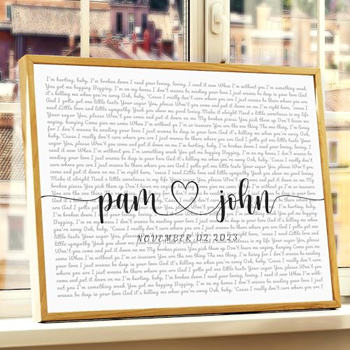 BOTTEGAARTS Custom Song Lyrics Photo or Canvas Prints with Couple's Names and Special Date on it,Perfect Present for Anniv...