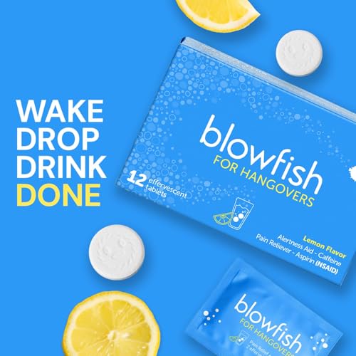 Blowfish for Hangovers - Fast Hangover Relief in 15 Minutes | FDA-Recognized Formulation | Headache Relief, Energy, and Hy...