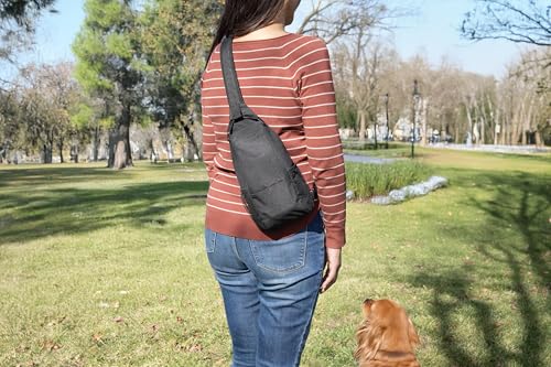 Picnic TIME Strider Crossbody Cooler Sling Bag, Insulated Fanny Pack, (Black)