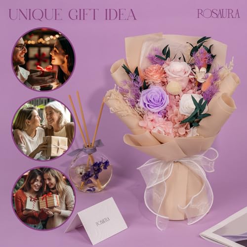 Rosaura Preserved Flowers Bouquets, flowers for Delivery Prime, Forever Roses Bouquets Valentine's Day, Mother's Day, Chri...