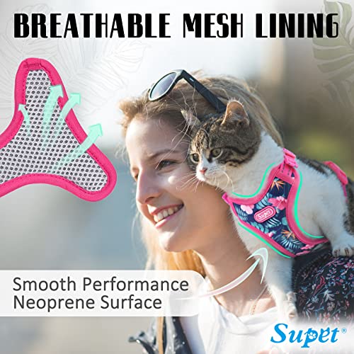 Supet Cat Harness and Leash Escape Proof for Walking, Adjustable Cat Vest Harness and Leash Set for Large and Small Kitten...