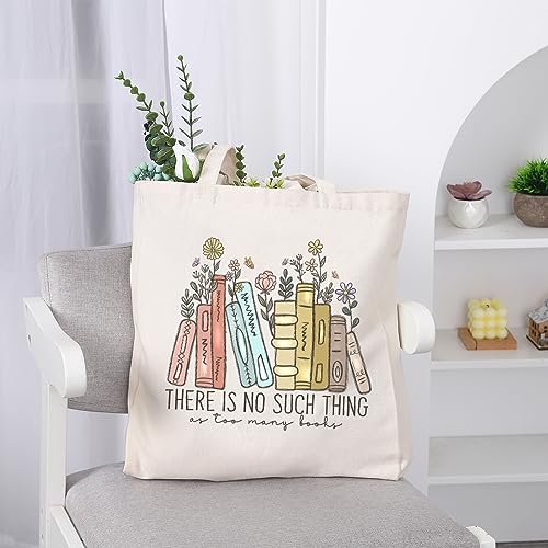 LEADO Cute Canvas Tote Bag with Pocket, Book Lovers Gifts - Mothers Day, Birthday, Book Club Gifts for Book Lovers Women -...
