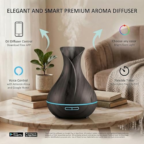 Sierra Modern Home Smart WiFi Humidifier - Aromatherapy Essential Oil Diffusers with App Control & Voice Control - Works w...