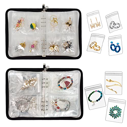 LingLingo Transparent Jewelry Storage Book Travel Jewelry Organizer Earring Organizer Case Bracelet Holder for Necklace Ri...
