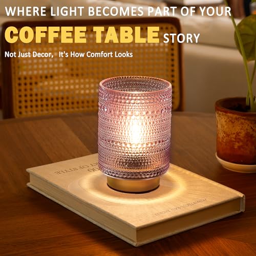Battery Operated Decorative Lamp with Timer, Small Cozy Ambience Lamps for Shelf/Bedside/Table Decor, Cordless Table Lamp ...