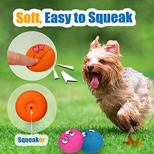HOLYSTEED Latex Dog Squeaky Toys Rubber Soft Dog Toys Chewing Squeaky Toy Fetch Play Balls Toy for Puppy Small Pets 6pcs f...