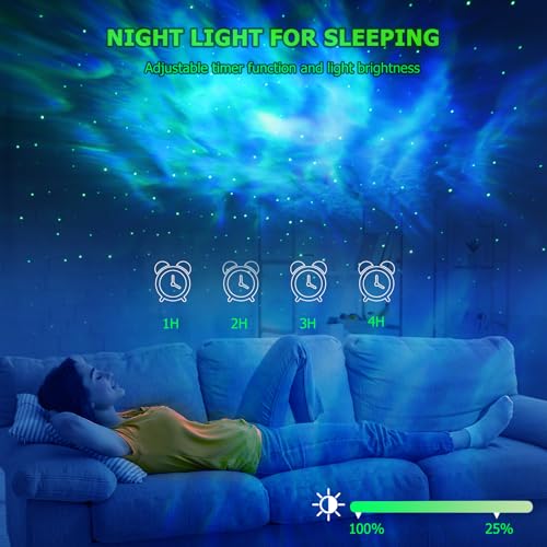 HERHOTER Galaxy Projector,Star Projector with Timer and Remote Control for Adults Bedroom Decoration, Party,Star Night Light