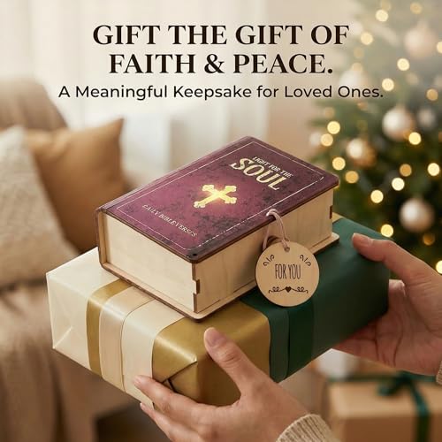 Rhostry Bible Verse Box for Daily Encouragement - 150 Color-Coded Scripture Cards in Wooden Keepsake Box - Prayer Jar & Ch...