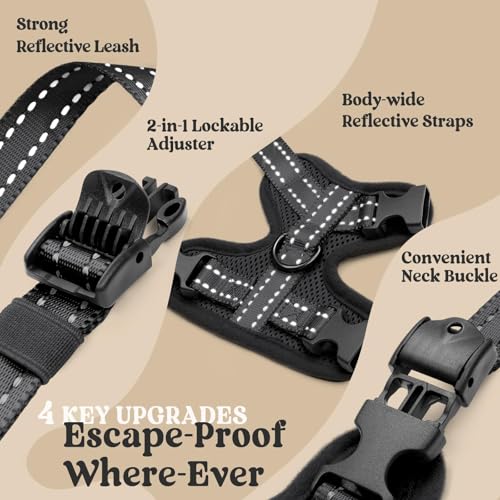 rabbitgoo Cat Harness and Leash, Escape Proof Vest with 3 Adjustable Buckles, Soft Comfortable Kitten Harness, Easy to Wea...